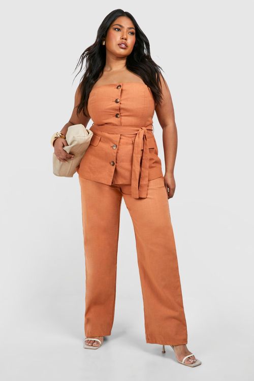 Plisse Bralette & Wide Leg Trouser Set