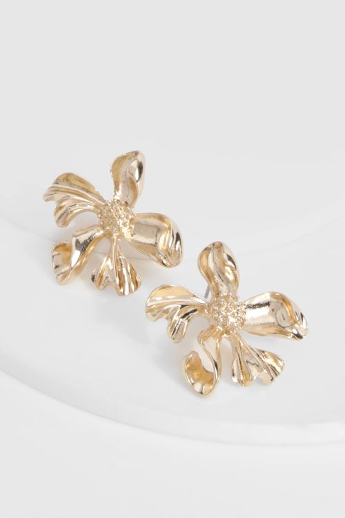 Womens Flower Stud Earrings -...