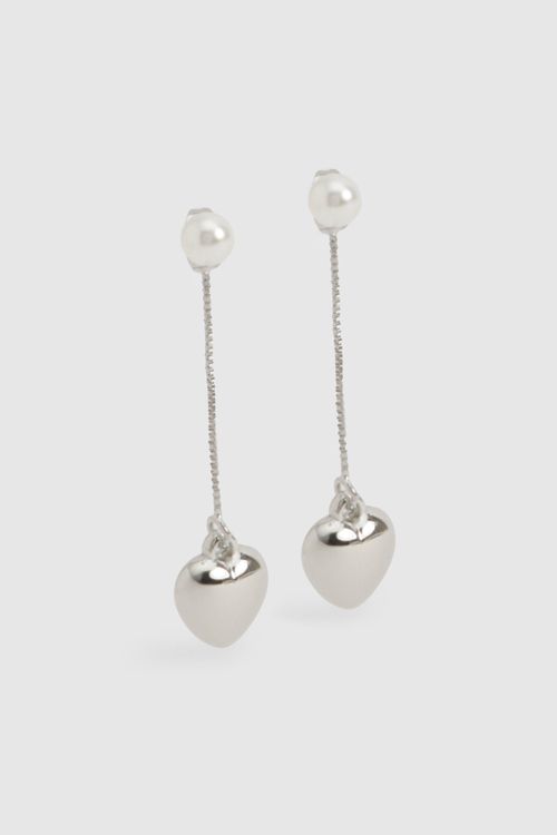 Womens Pearl Heart Drop...