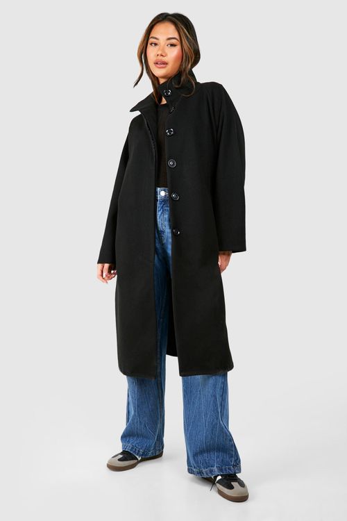 Womens Belted Oversized Wool...