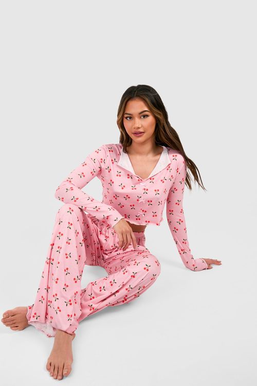 Womens Cherry Pj Trouser Set...