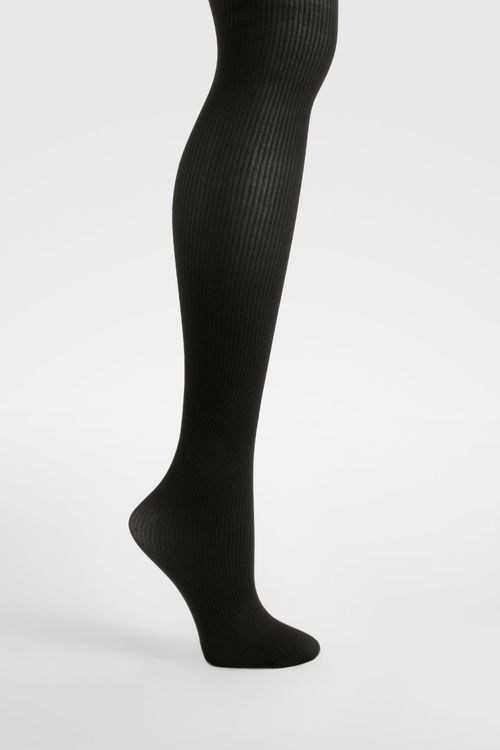 Womens Fine Ribbed Tights -...