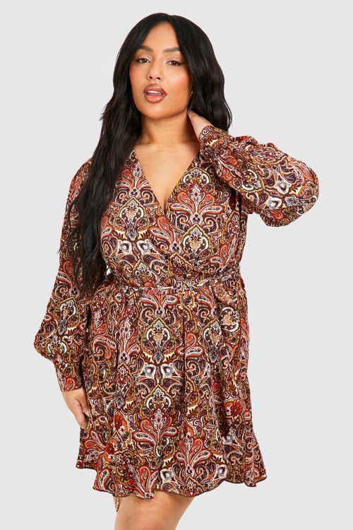 Womens Plus Paisley Print...