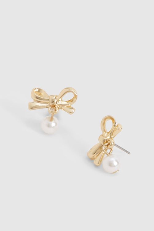 Womens Bow & Pearl Drop...