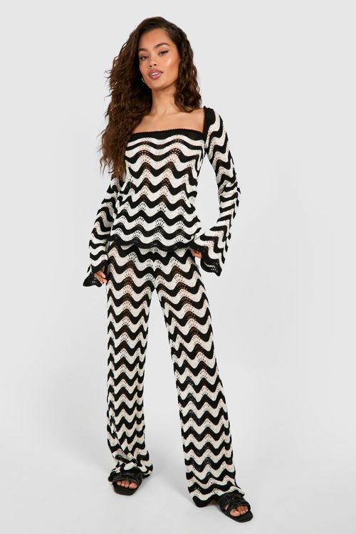 Womens Zig Zag Crochet Wide...