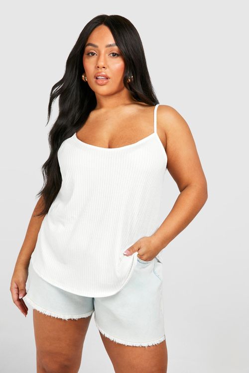 Ivory Plus Soft Ribbed Cami Top