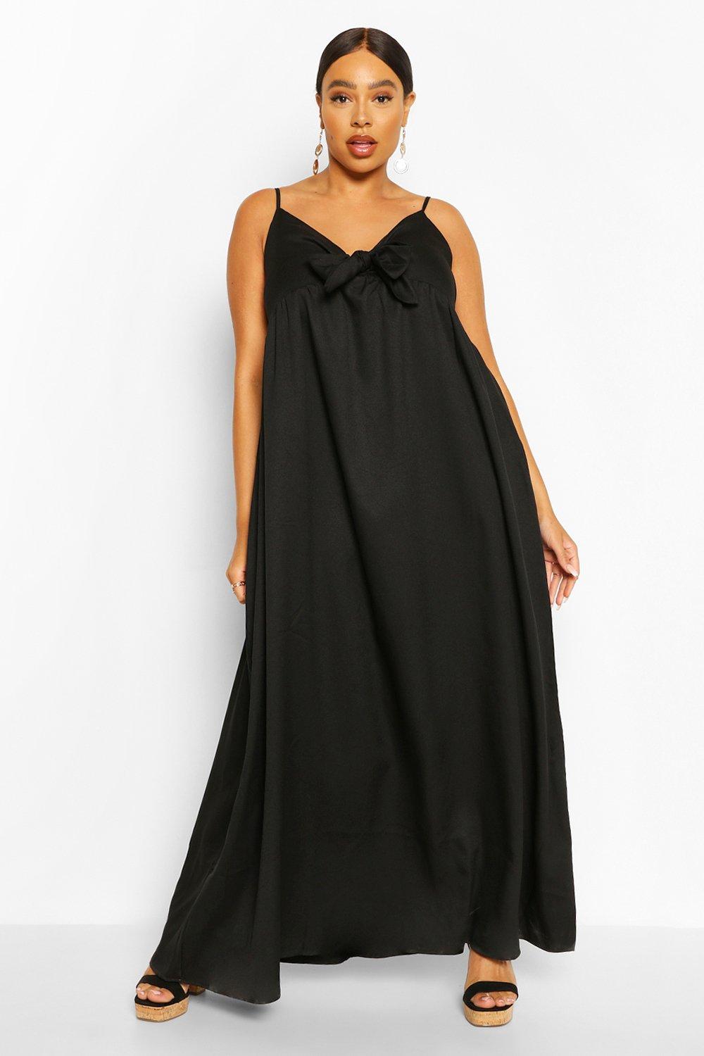 Black floor length discount dress plus size