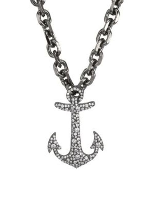 Pavé Anchor Pendant Necklace