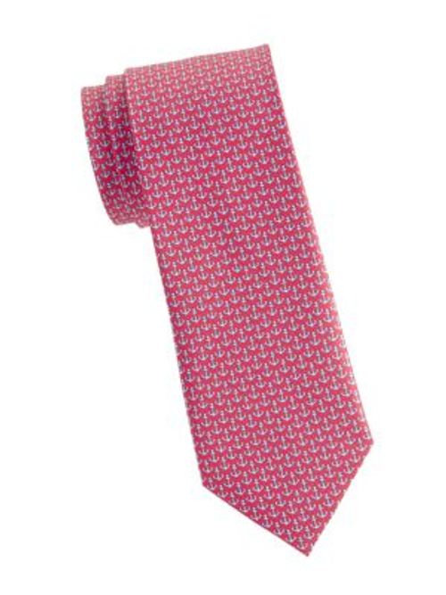 Anchors-Print Silk Tie