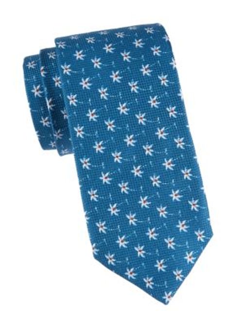 Floral Cotton-Blend Tie