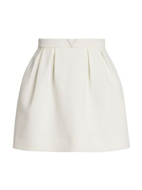 Pleated Wool-Blend Mini Skirt