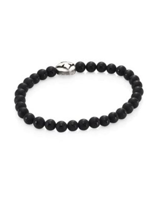 Onyx Beads & Sterling Silver...