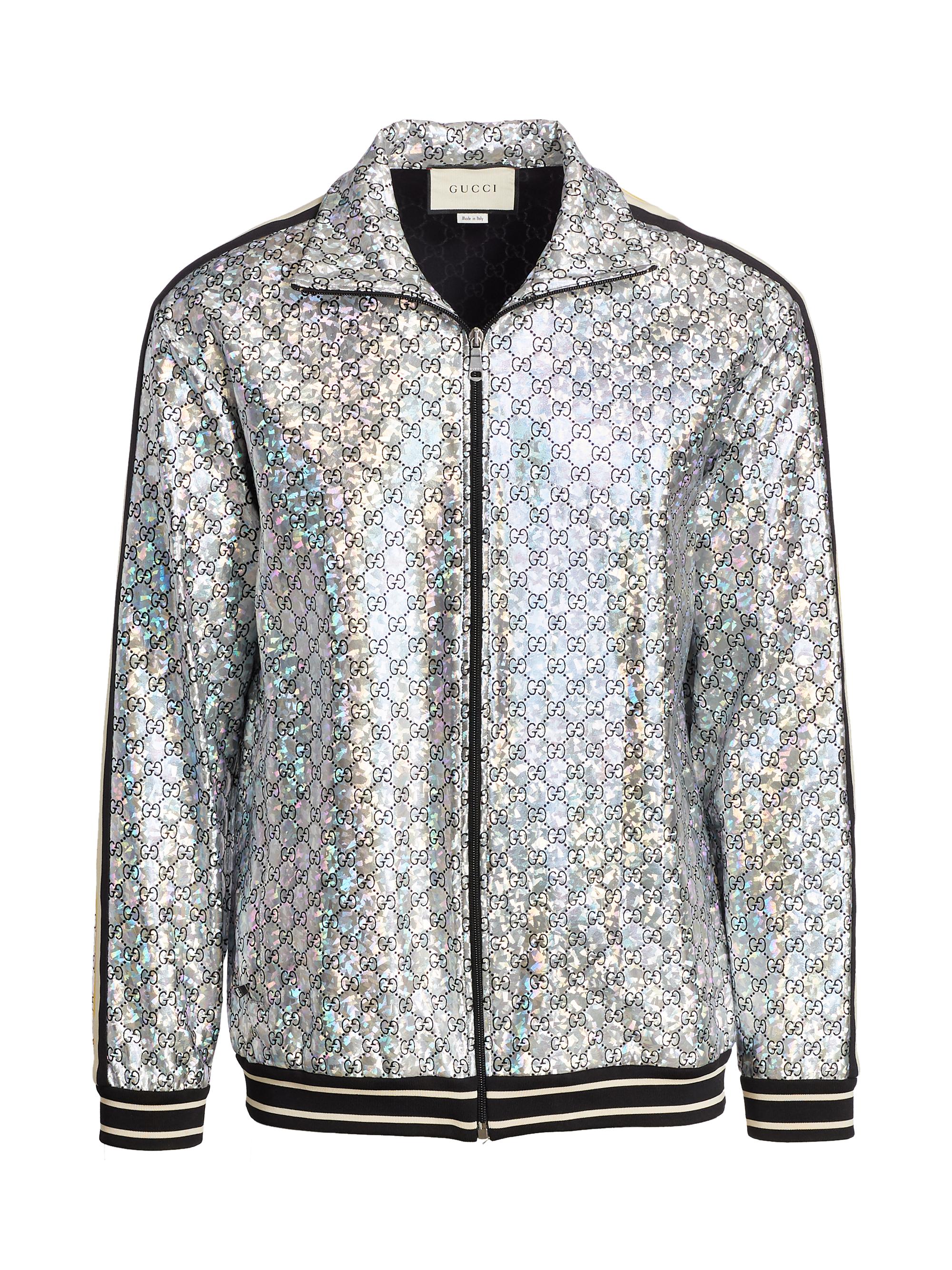 laminated sparkling gg jersey jacket