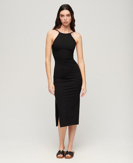 superdry jersey dress womens Maxi Jersey Cami Dress in CHARCOAL
