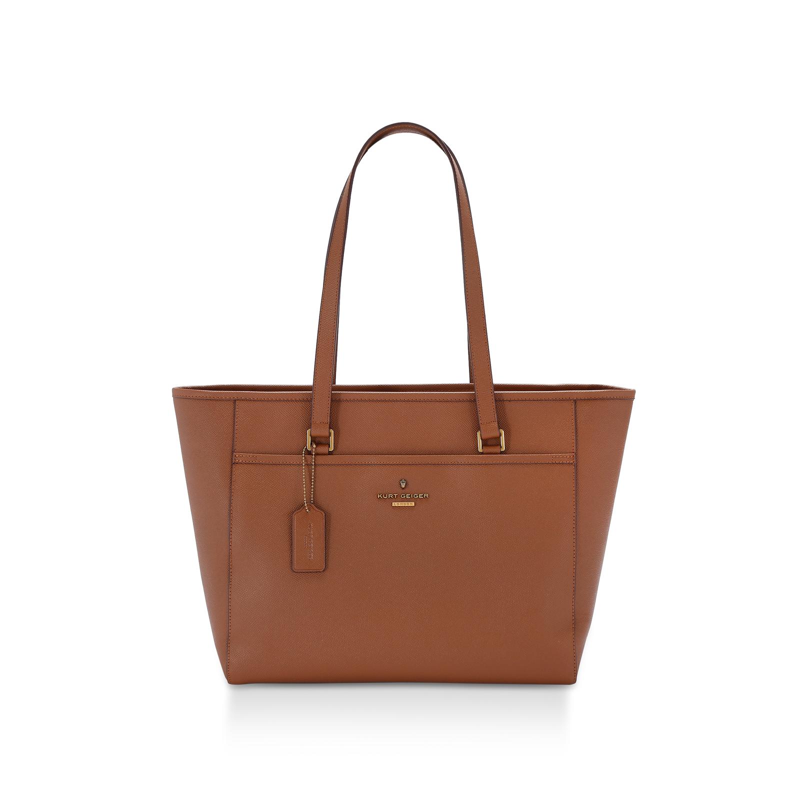 Kurt Geiger Women s Tote Bag Tan Leather Saffiano Greenwich