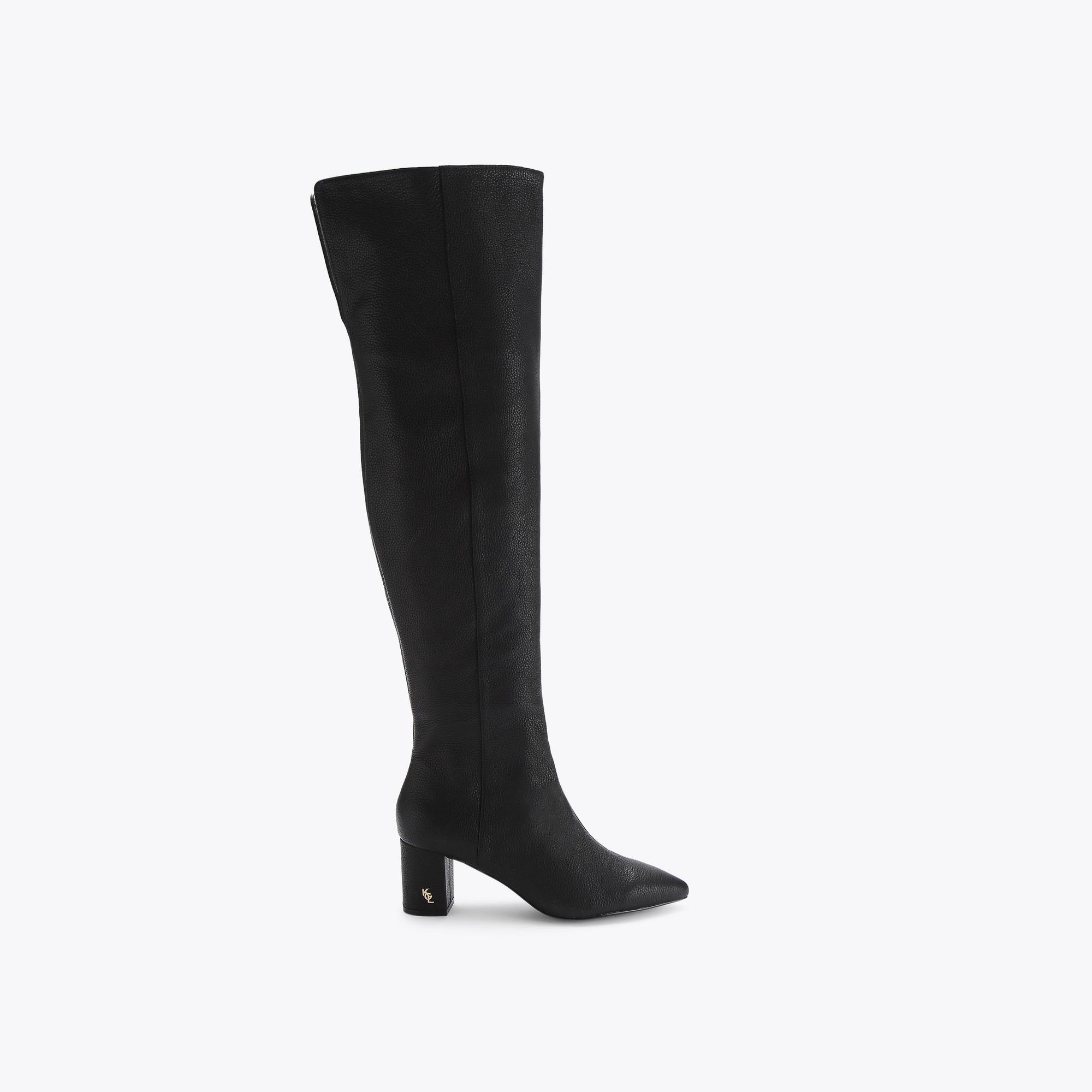 Carvela Samba Black Leather Faux Fur Lined Knee Boots Compare