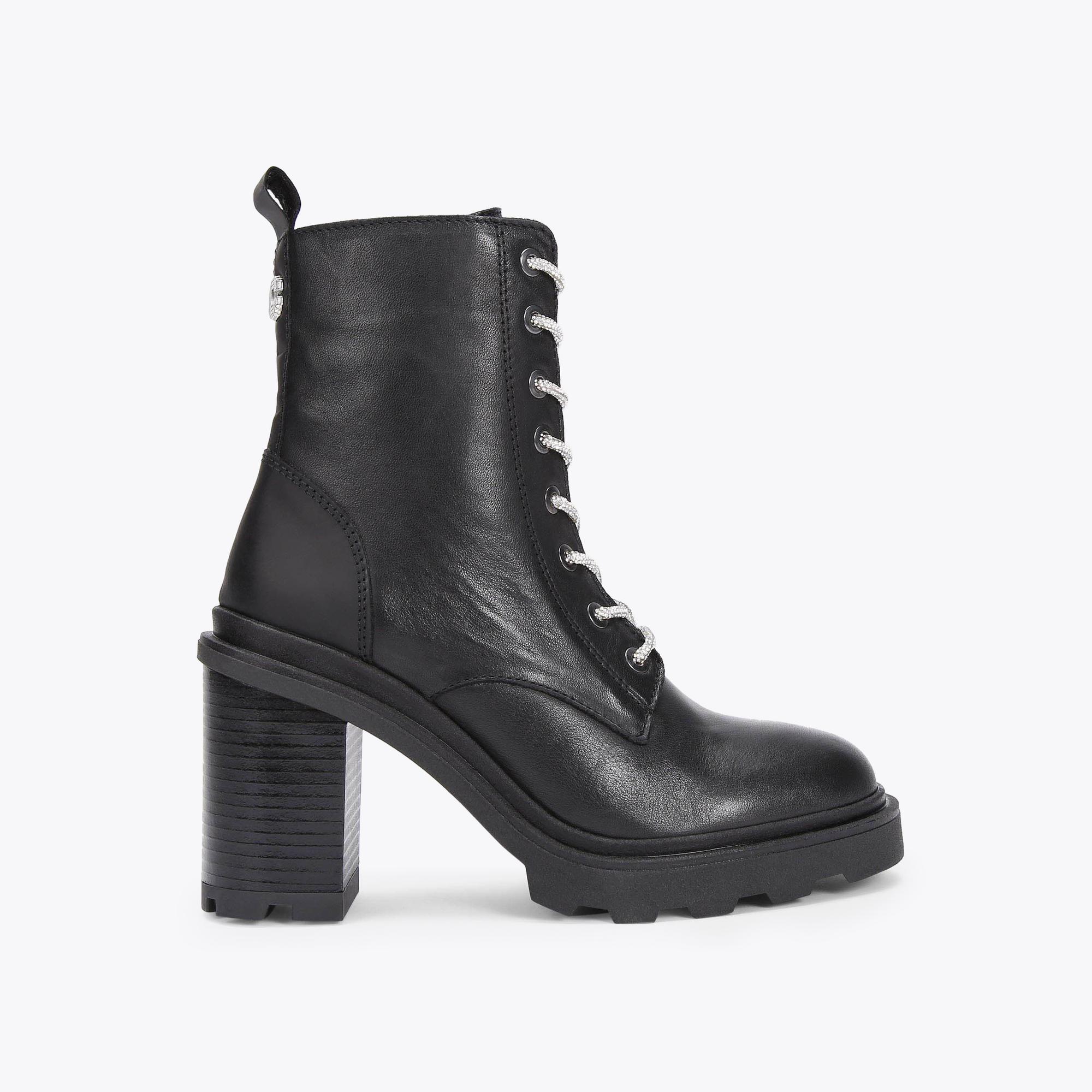 Carvela Shake Black Leather Block Heel Ankle Boots Compare