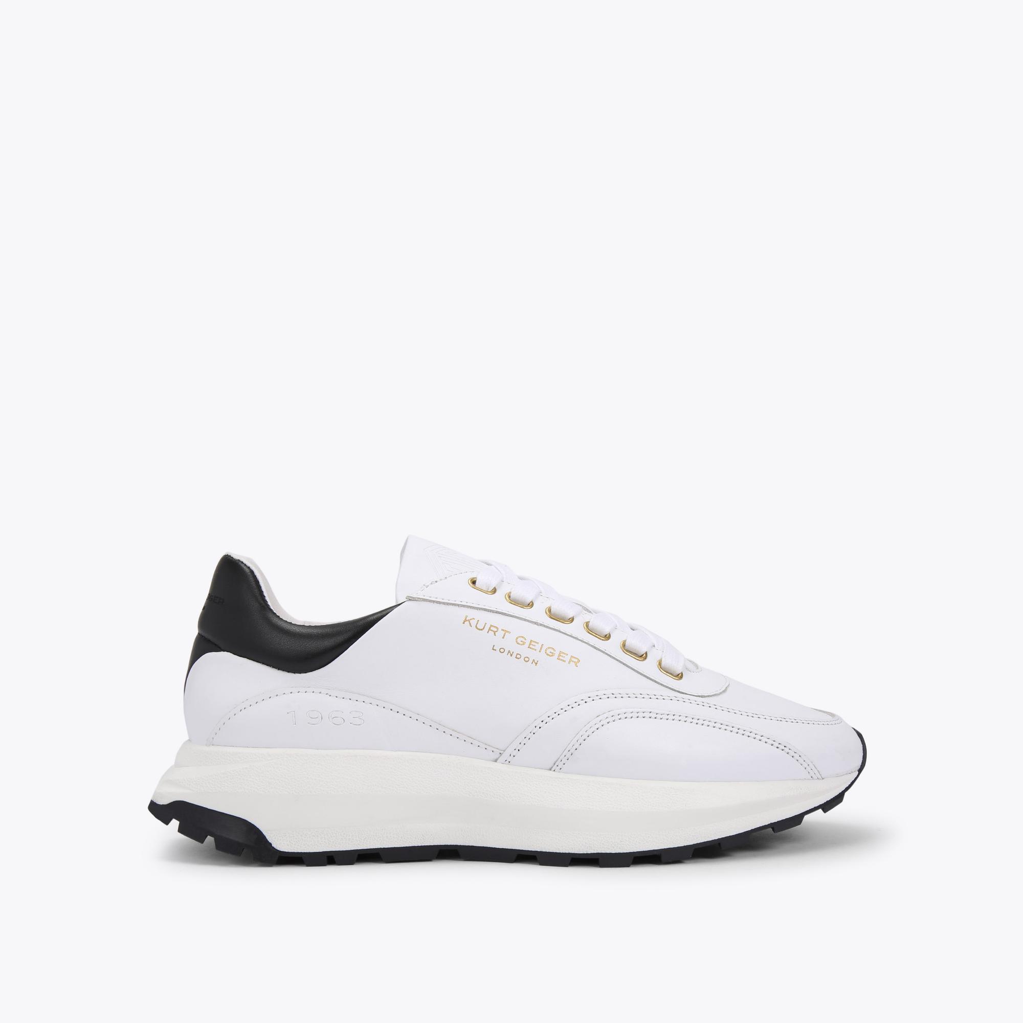 Kurt geiger cheap white leather trainers