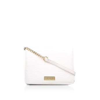 Carvela Rebecca Croc Cross Body White Embossed Cross Body Bag
