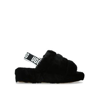 Ugg Fluff Yeah Slide Black Shearling Open Toe Slippers Compare
