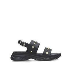 Carvela Kasius - Black Leather Embellished Chunky Sandals