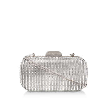 Carvela silver cheap clutch bag