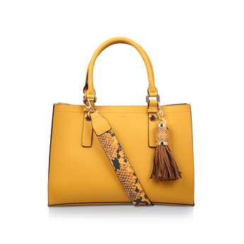 Aldo Zenawien Mustard Yellow Tote Bag With Detachable Snake