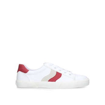 carvela light lace up trainers white