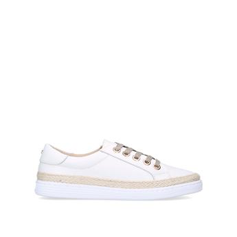 carvela light lace up trainers white