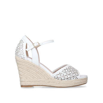 Carvela Satire - White Wedge Sandals 