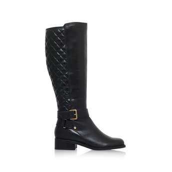 carvela polished flat knee boots