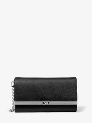 Michael kors jade ruffled leather clutch outlet