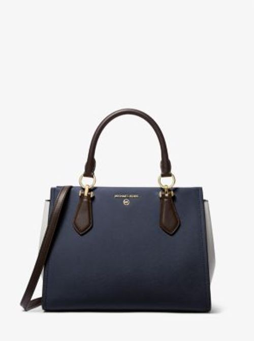 Marilyn Small Color-Block Saffiano Leather Crossbody Bag