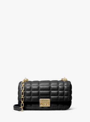 MK Tribeca Small Quilted Leather Shoulder Bag Black Michael