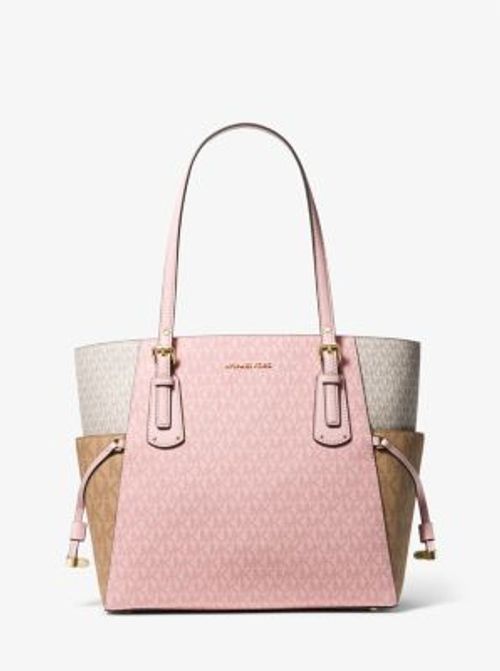 MICHAEL Michael Kors Voyager Medium Color-block Logo Tote Bag in Brown