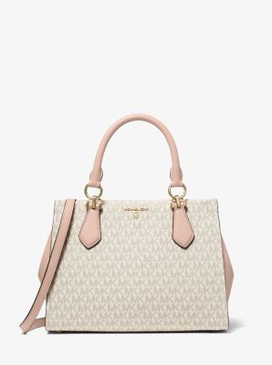 MK Marilyn Medium Logo Satchel Vanilla soft Pink Michael Kors