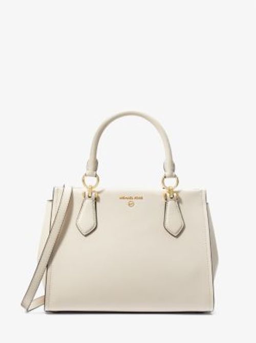 Mk Marilyn Medium Saffiano Leather Satchel - LT Cream - Michael Kors