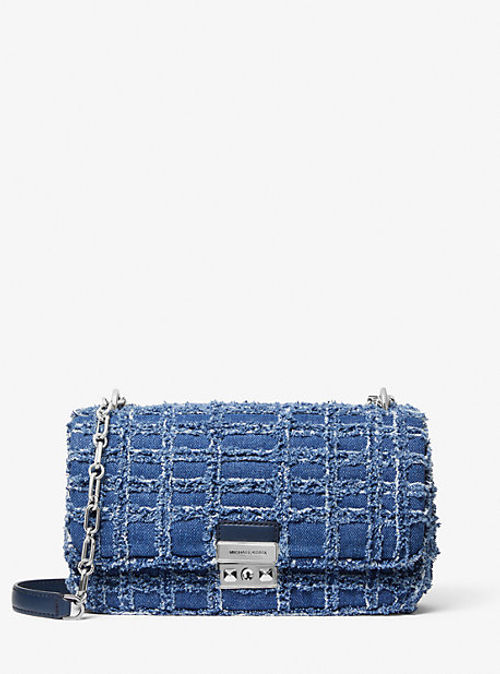 MK Tribeca Large Frayed Denim...