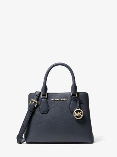 Mk Lucie Small Pebbled Leather Crossbody Bag - Navy - Michael Kors