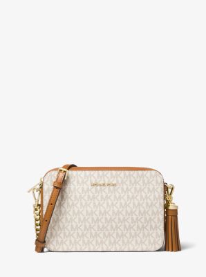 MK Jet Set Medium Logo Crossbody Bag Vanilla Michael Kors