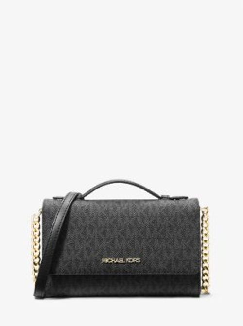 Michael Kors Jet Set Travel Medium Carryall Tote Black Graphic Mk