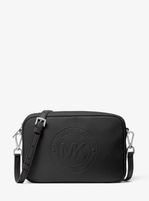 MK Fulton Sport Large Leather Crossbody Bag - Black