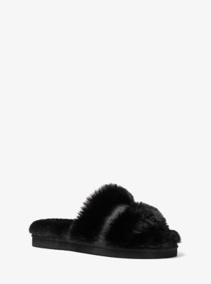 Michael kors furry on sale slides