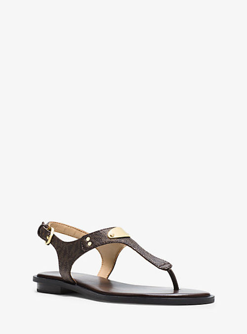 MK Logo Plaque Sandal - Brown...