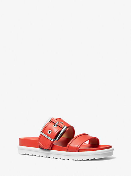 MK Colby Leather Slide Sandal...