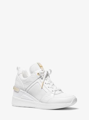 georgie woven leather trainer white