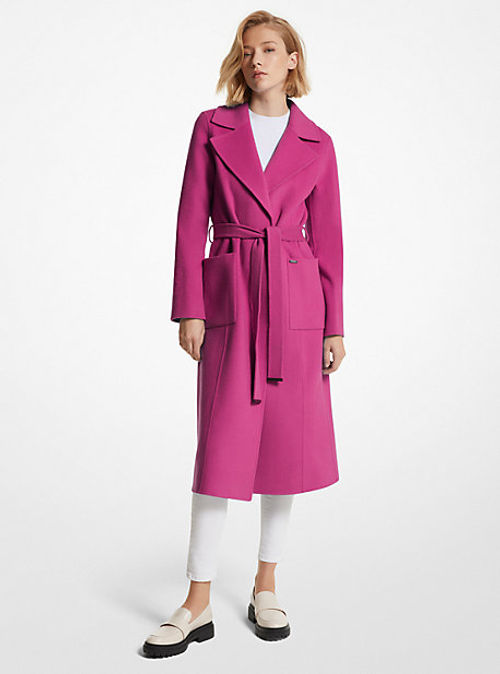 MK Wool Blend Trench Coat -...