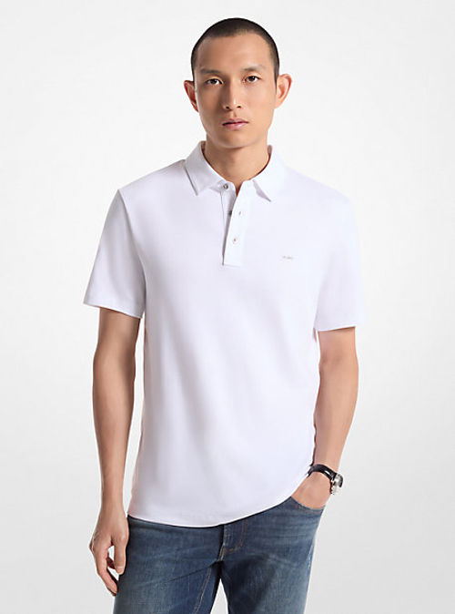 MK Cotton Polo Shirt - White...