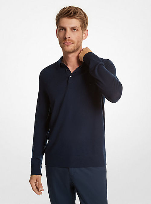 MK Merino Wool Polo Jumper -...