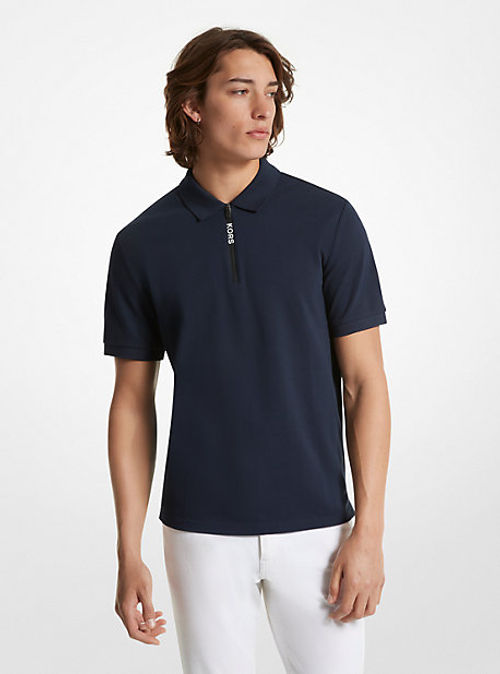 MK Cotton Half-Zip Polo Shirt...